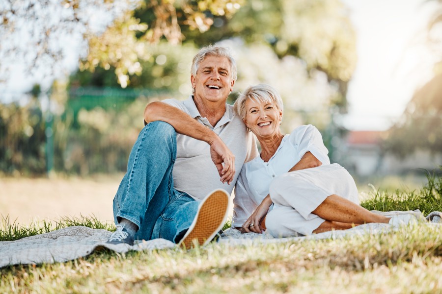 Happy elder couple